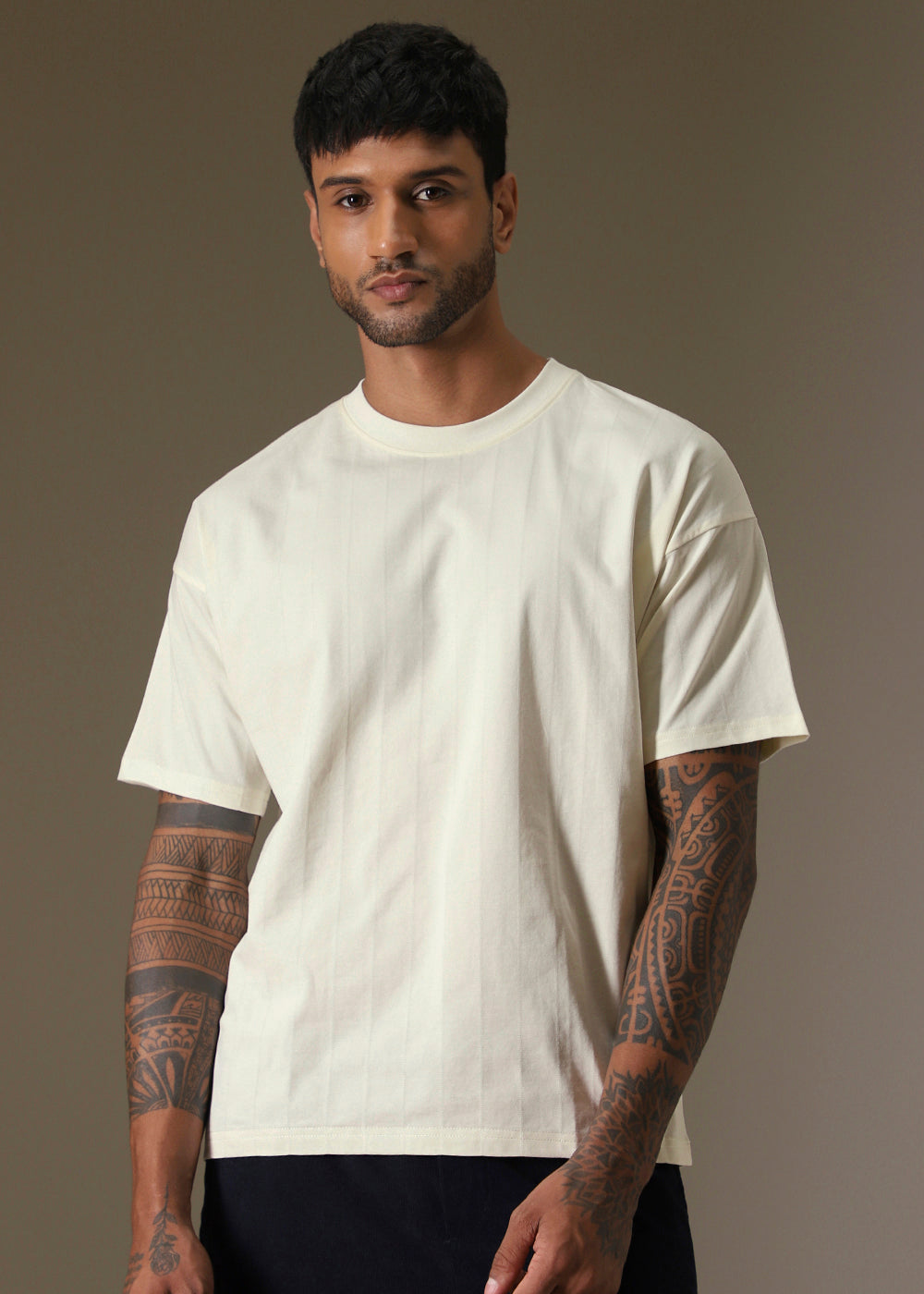 Striped Off White Oversized T-shirt