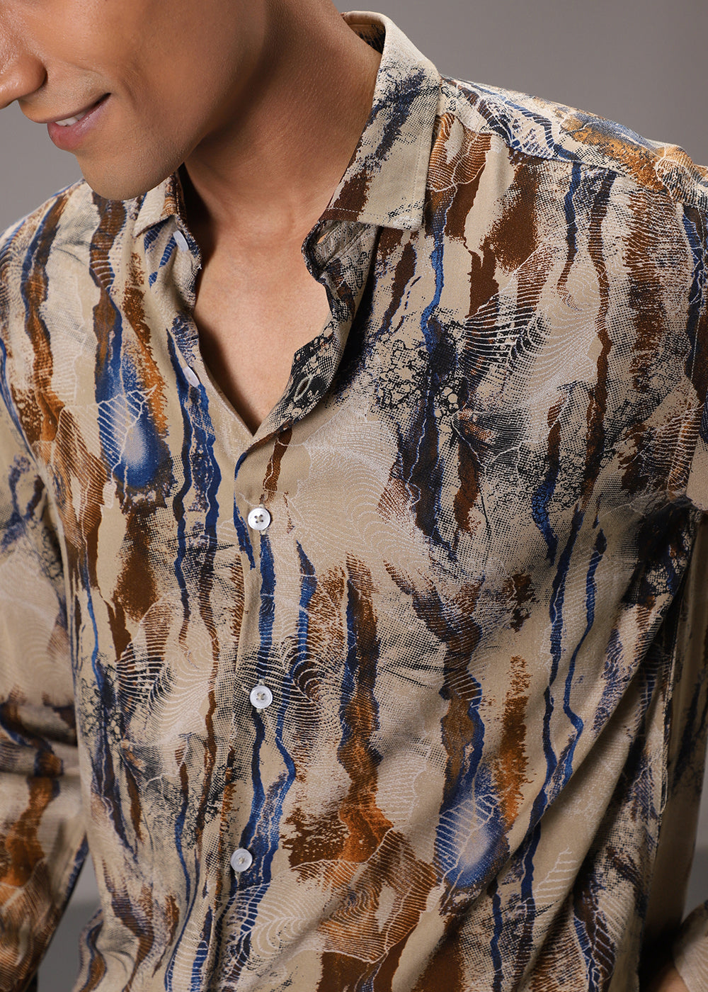 Stroke Fusion Tan Feather Shirt