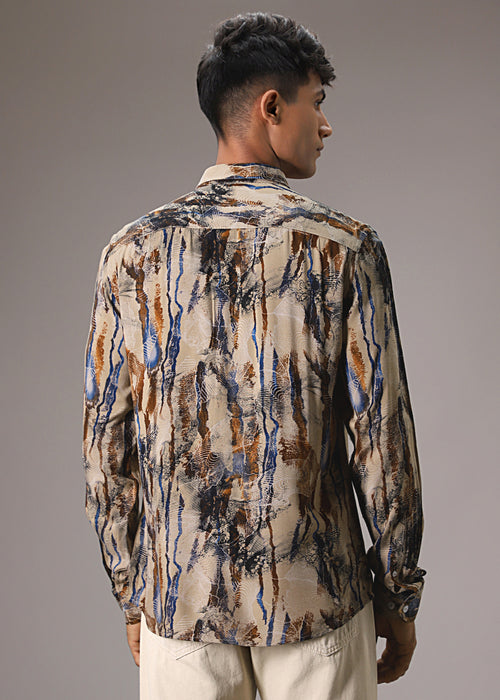 Stroke Fusion Tan Feather Shirt