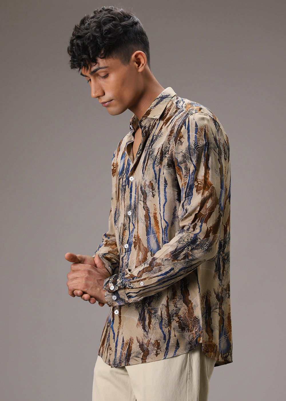 Stroke Fusion Tan Feather Shirt