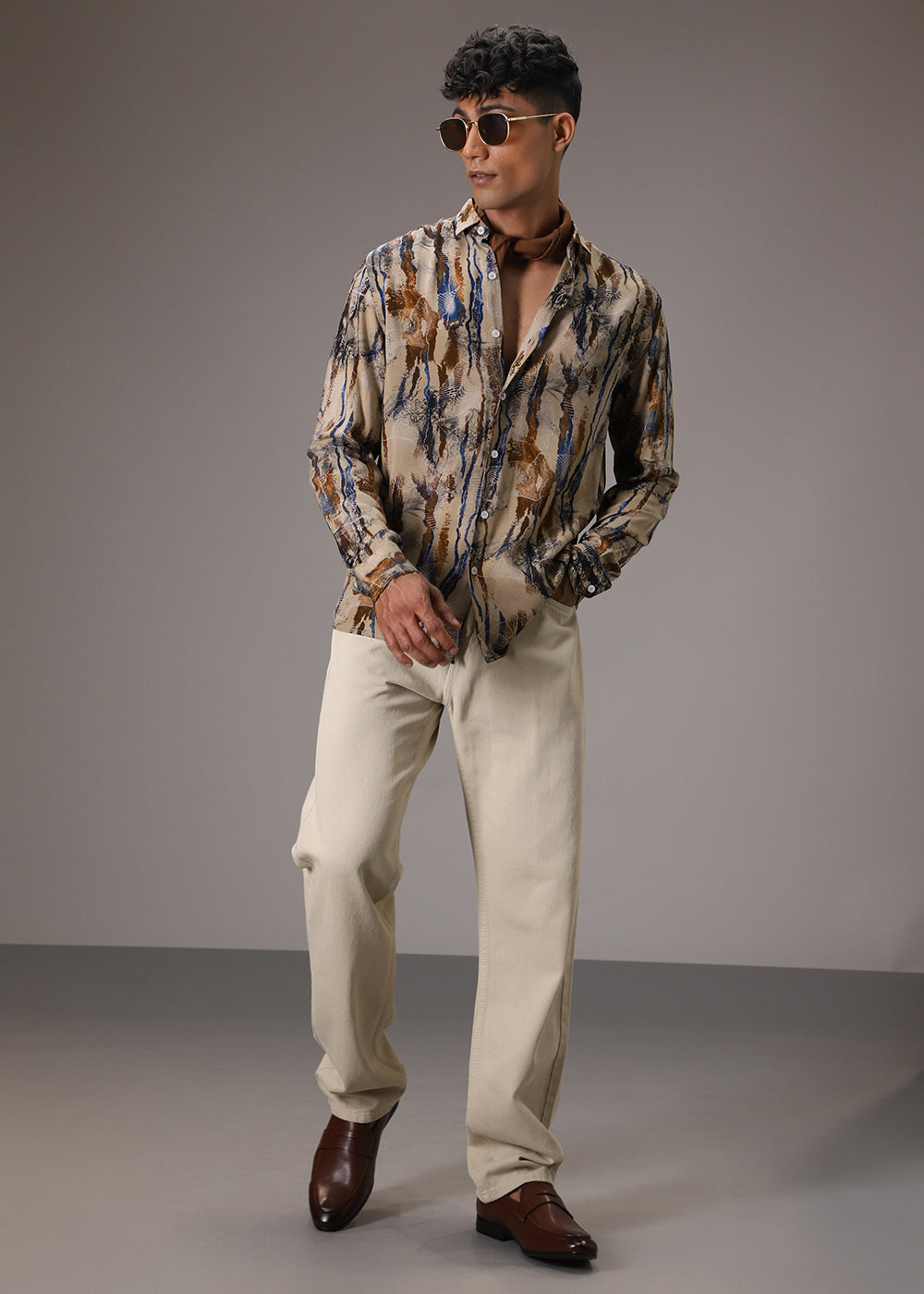 Stroke Fusion Tan Feather Shirt
