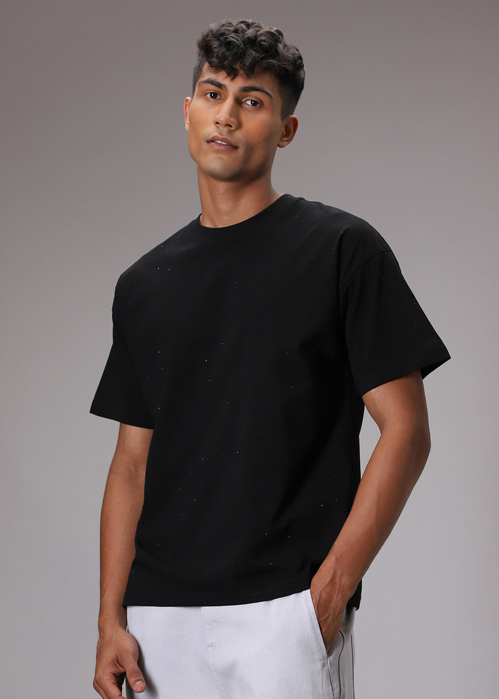 Stud Black Oversized T-Shirt