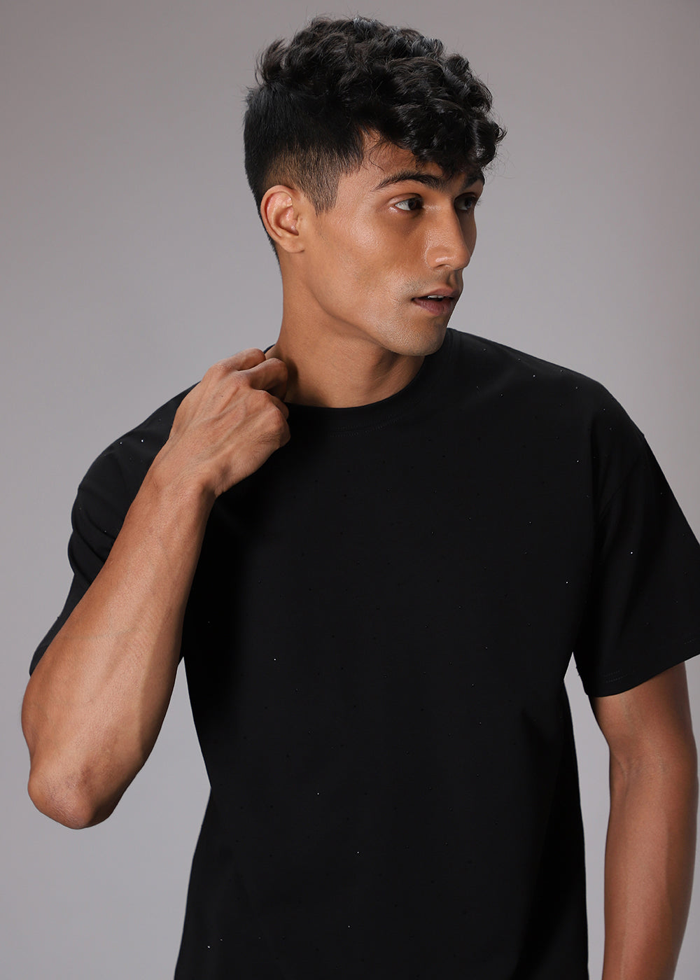 Stud Black Oversized T-Shirt