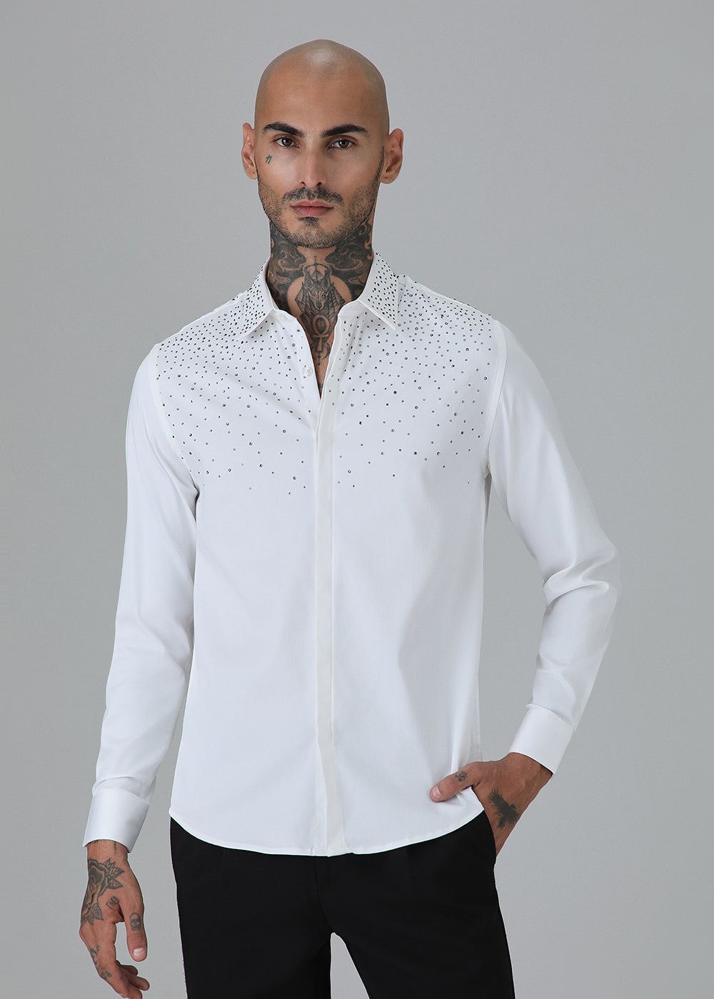 Stud White Designer Shirt