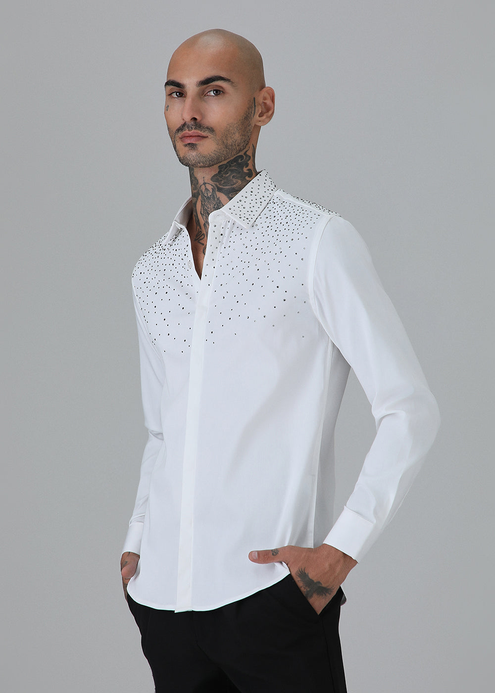 Stud White Designer Shirt