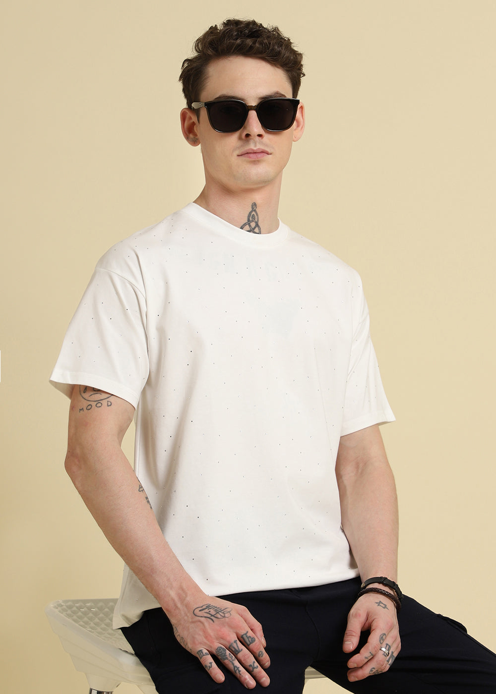 Stud White Oversized T-shirt