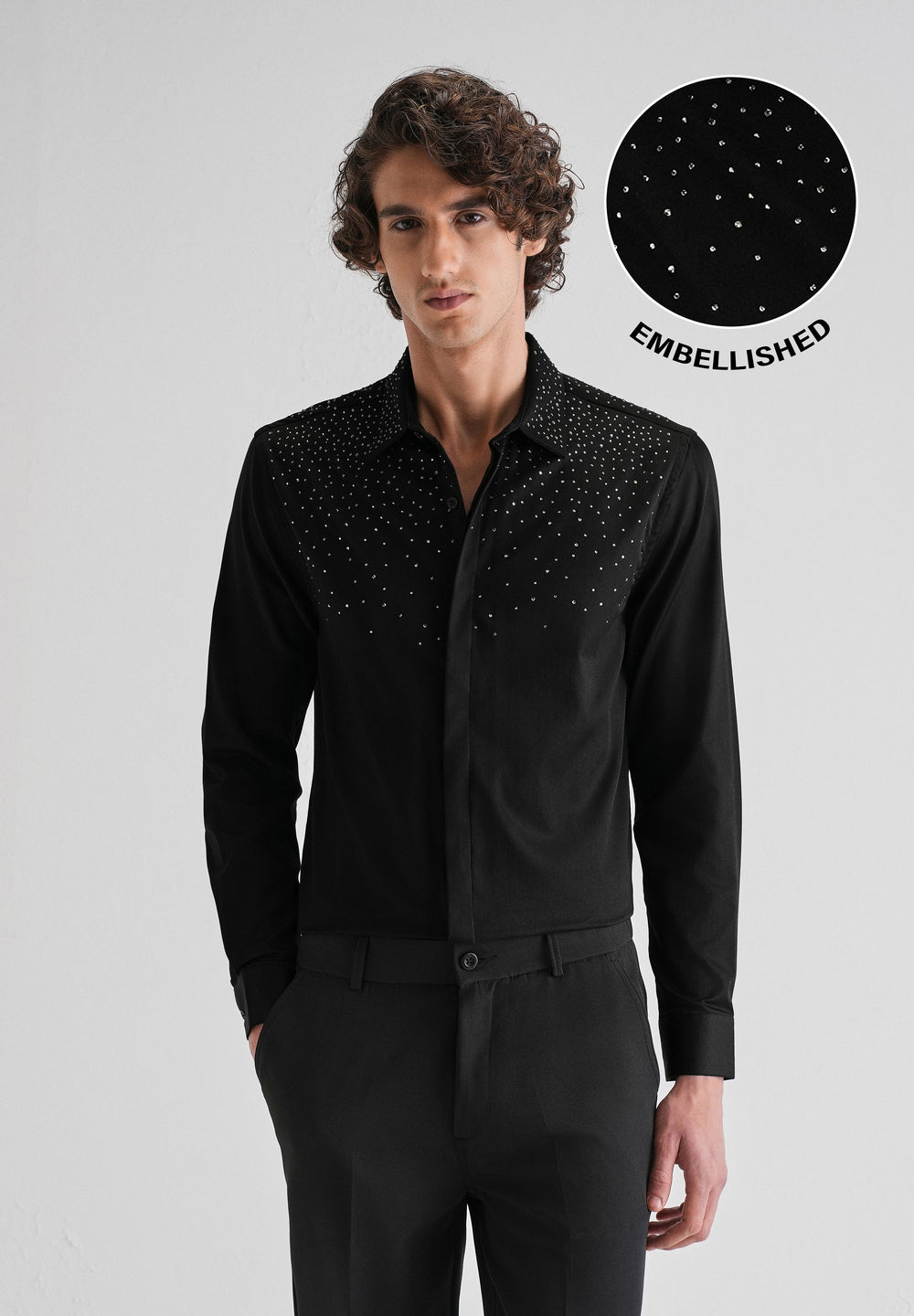 Stud Black Designer Shirt