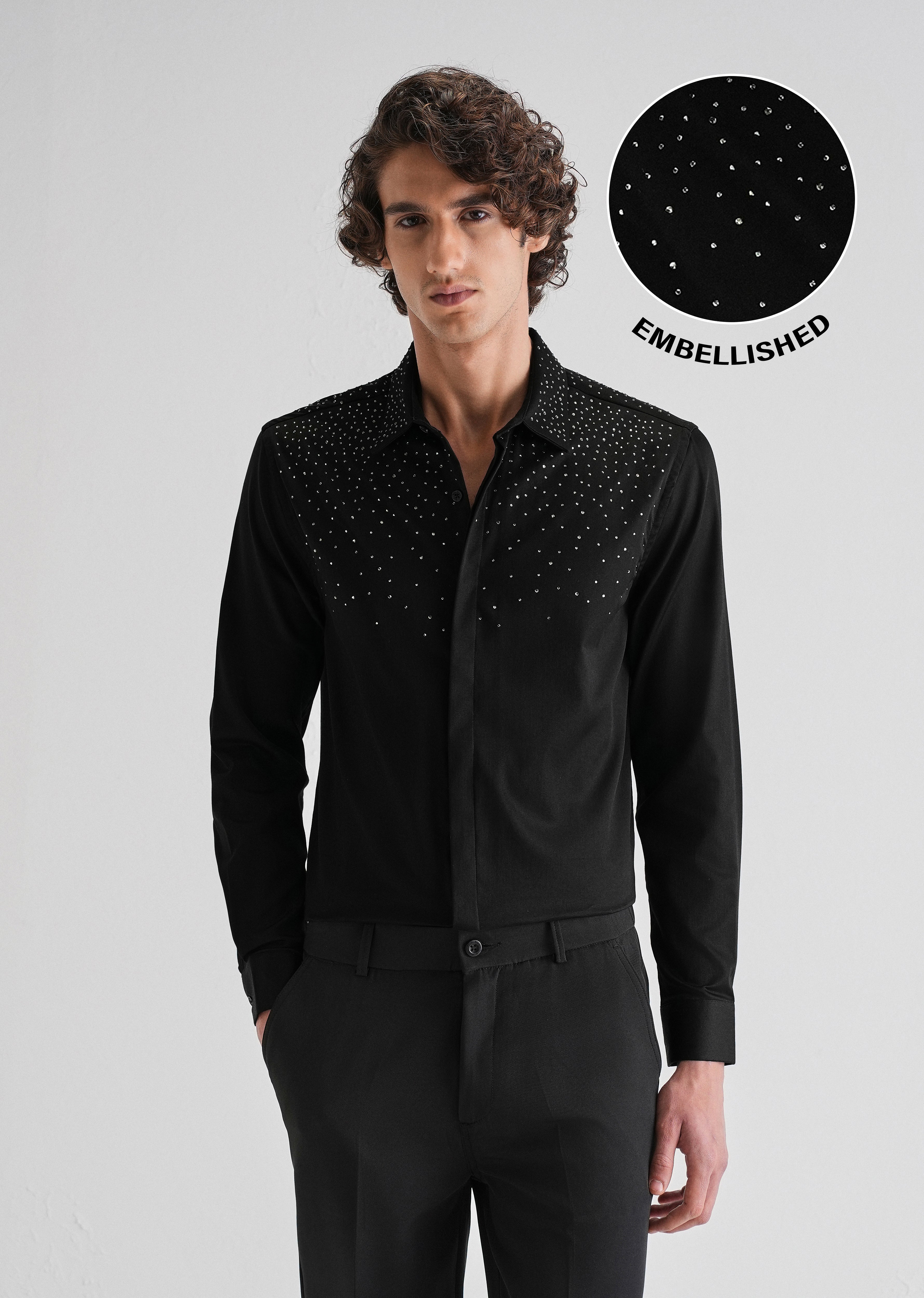 Stud Black Designer Shirt