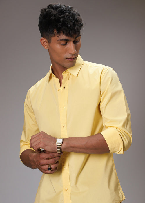 Sunlit Yellow Cotton Shirt