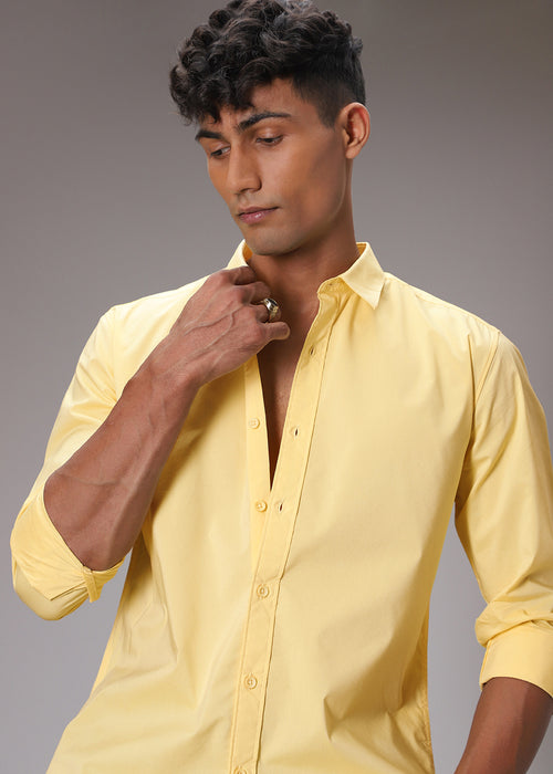 Sunlit Yellow Cotton Shirt