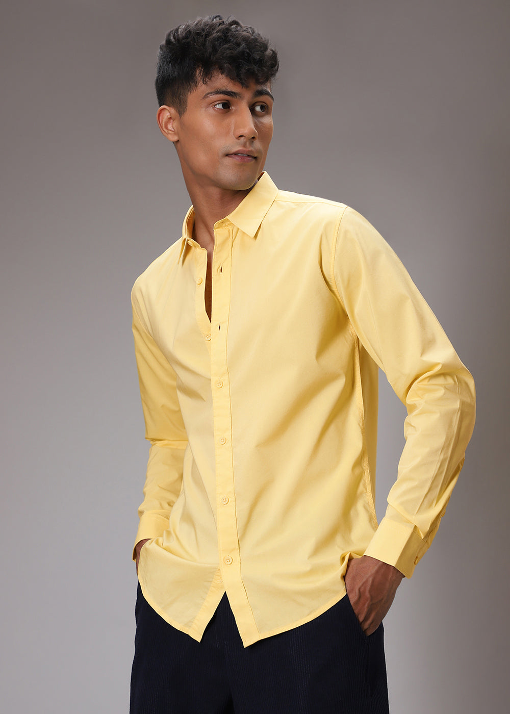 Sunlit Yellow Cotton Shirt