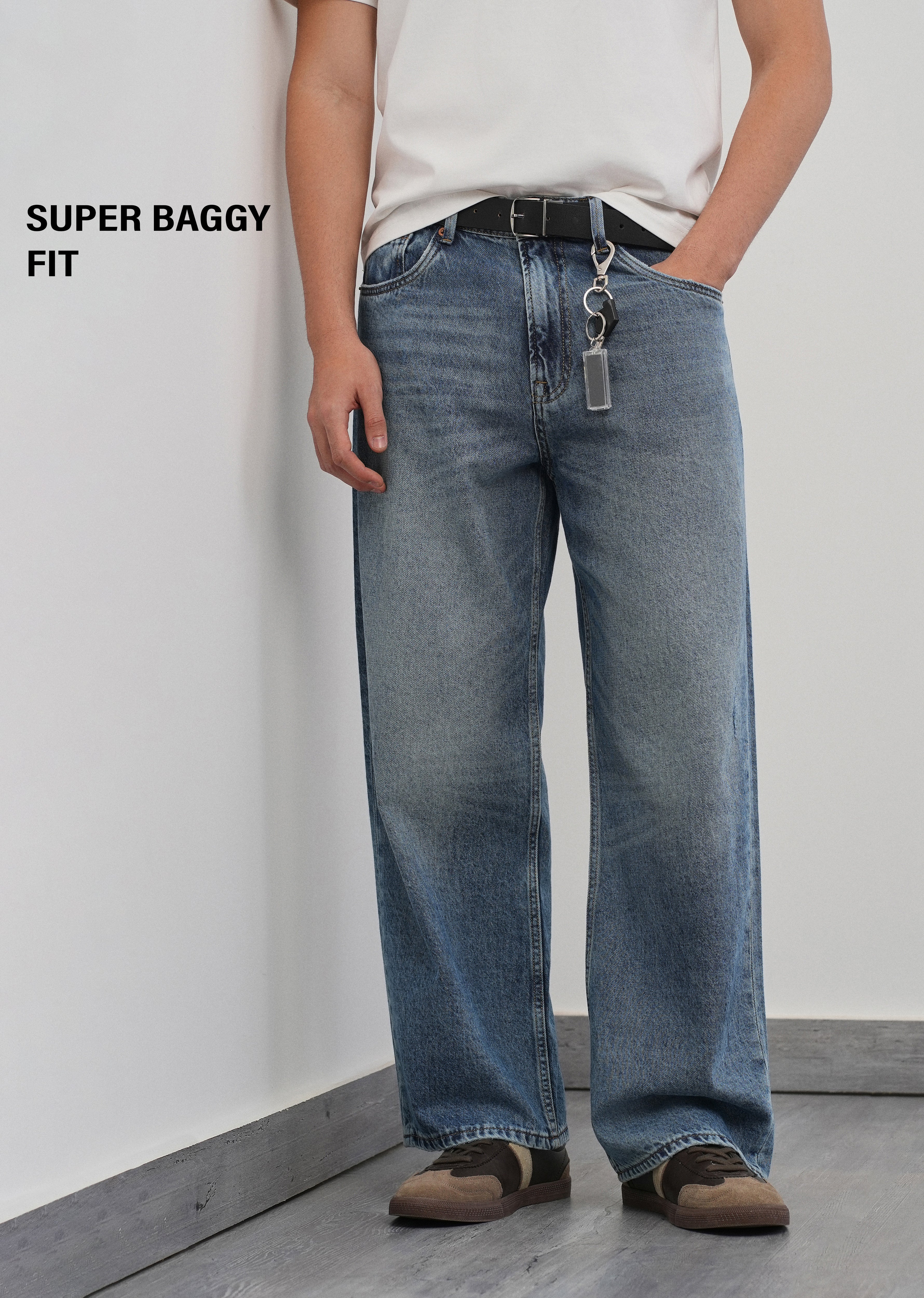 Super Baggy Tinted Blue Jeans