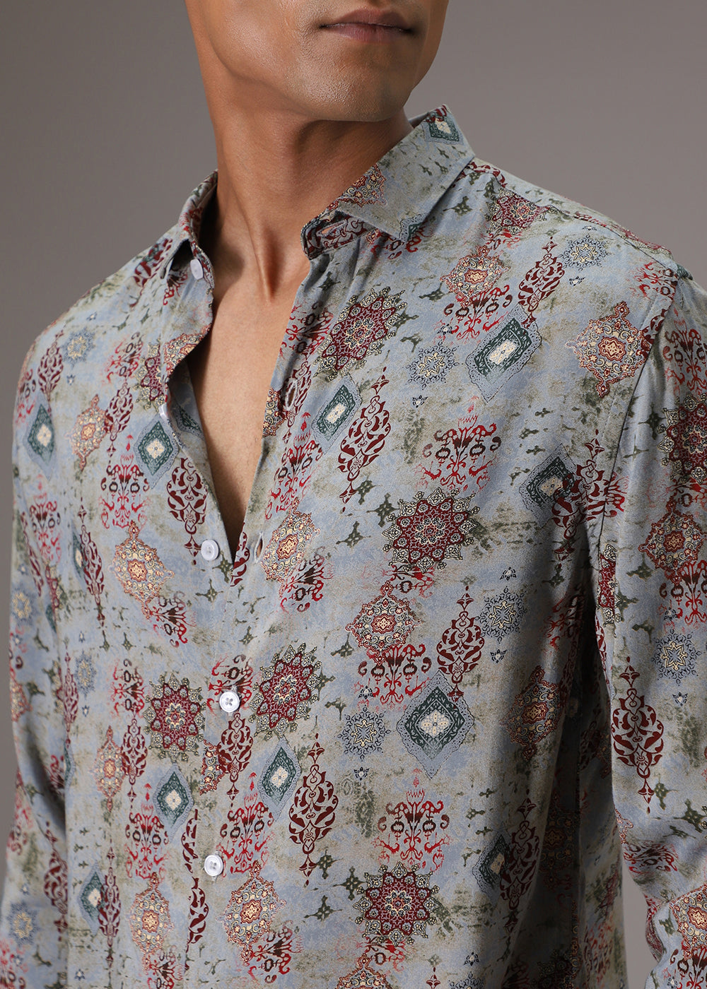 Symmetry Printed Feather Shirt