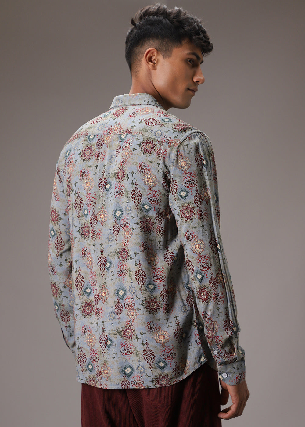 Symmetry Printed Feather Shirt