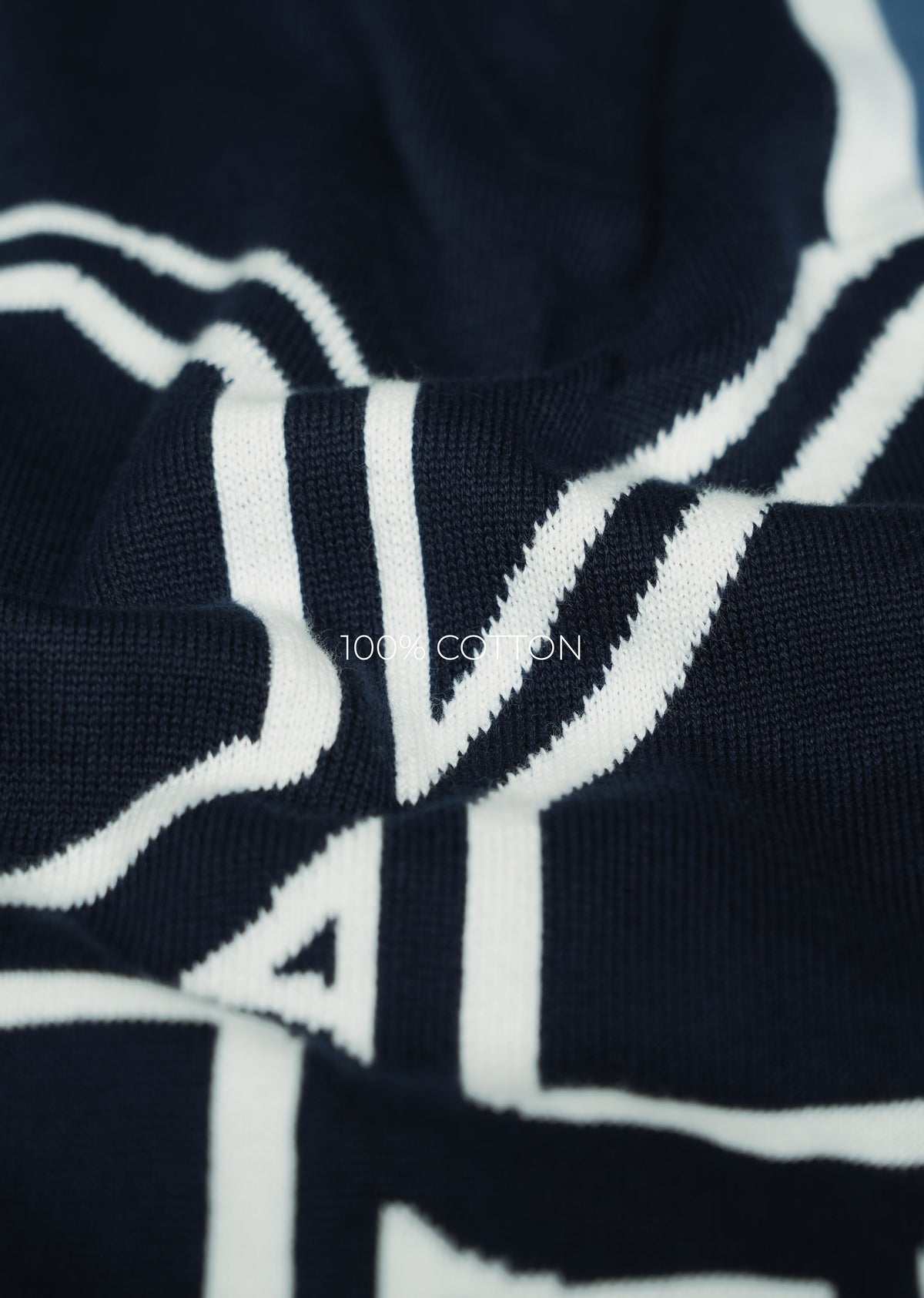 Blue Varsity Jacquard Knit T-shirt