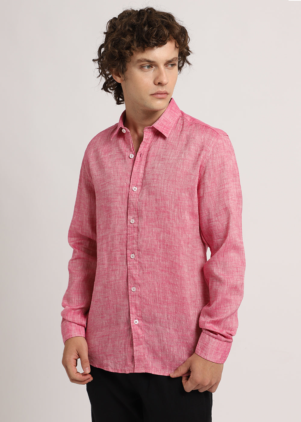 Taffy Pink Linen Shirt