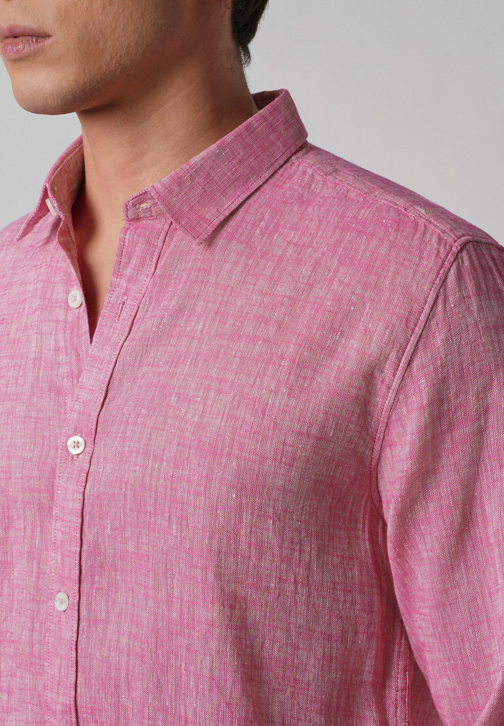 100% Pure Linen Taffy Pink Shirt