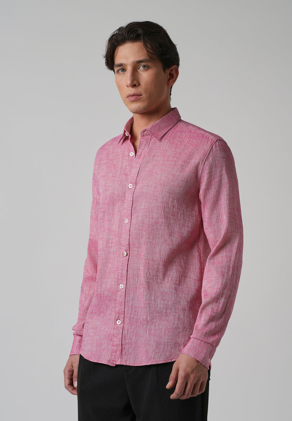 100% Pure Linen Taffy Pink Shirt