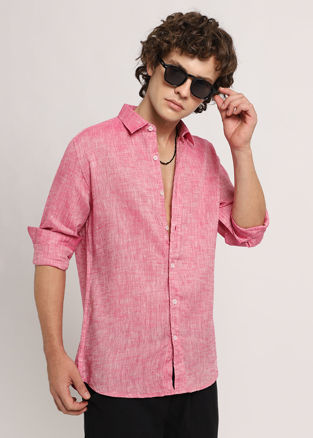 Taffy Pink Linen Shirt