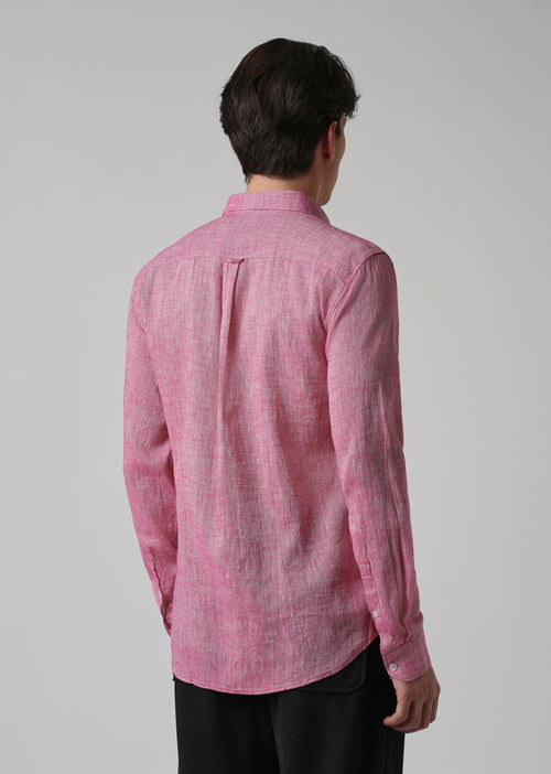 100% Pure Linen Taffy Pink Shirt