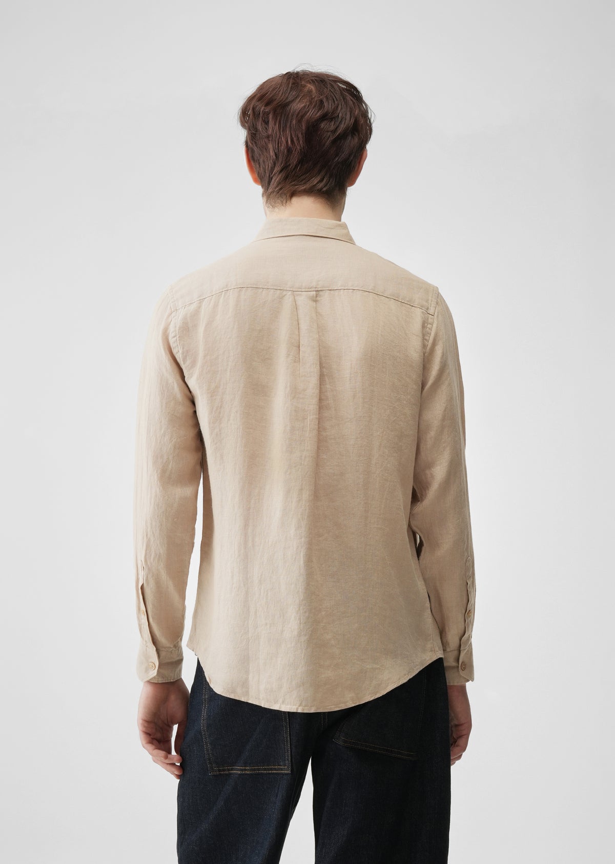 Tan 100% Pure Linen Shirt