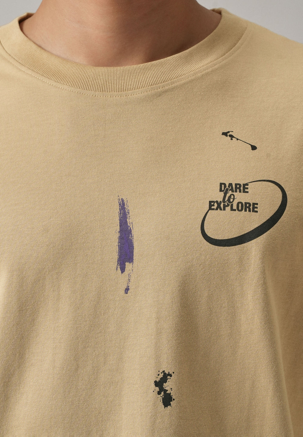 Tan Back Printed Oversized T-Shirt