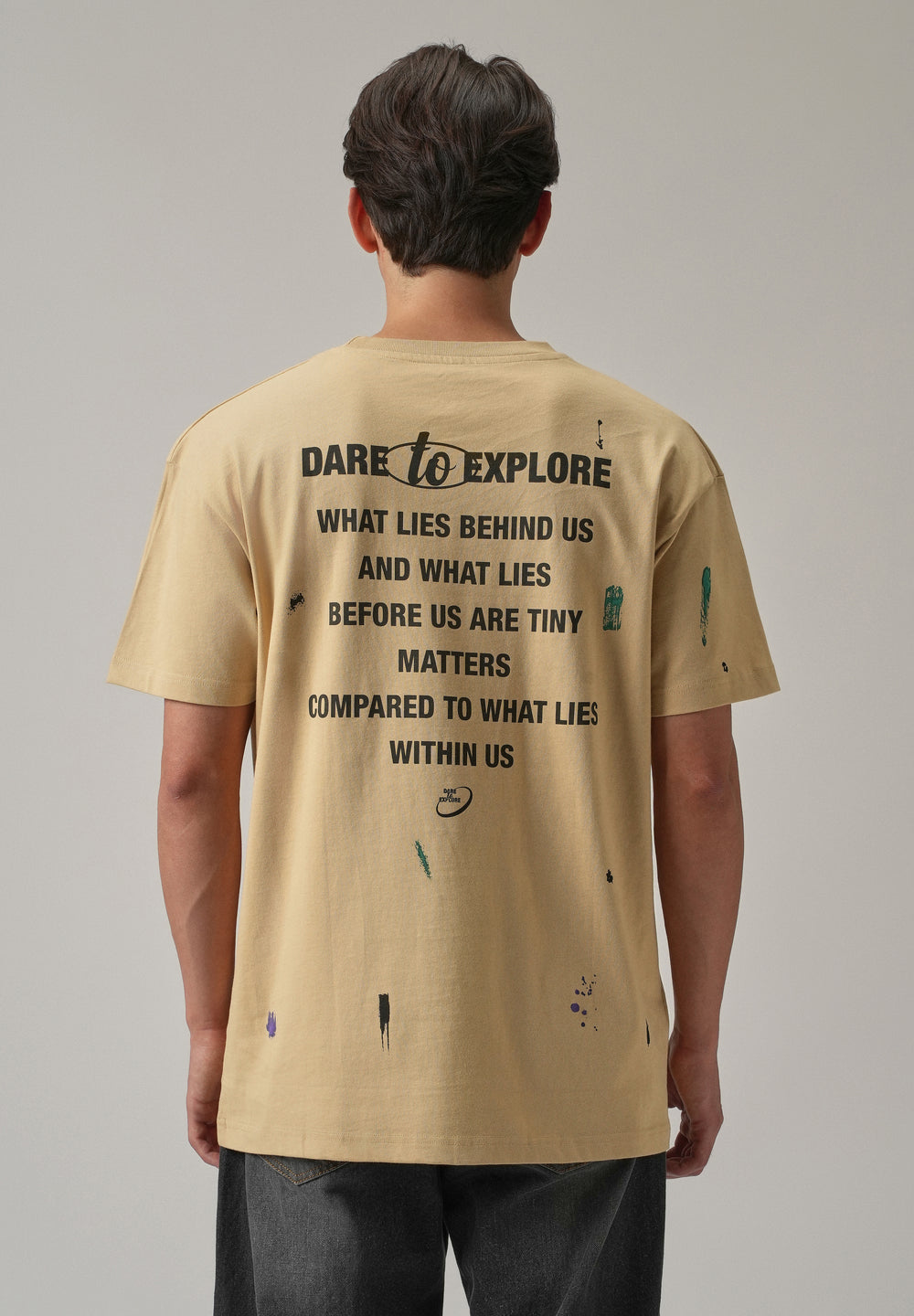 Tan Back Printed Oversized T-Shirt