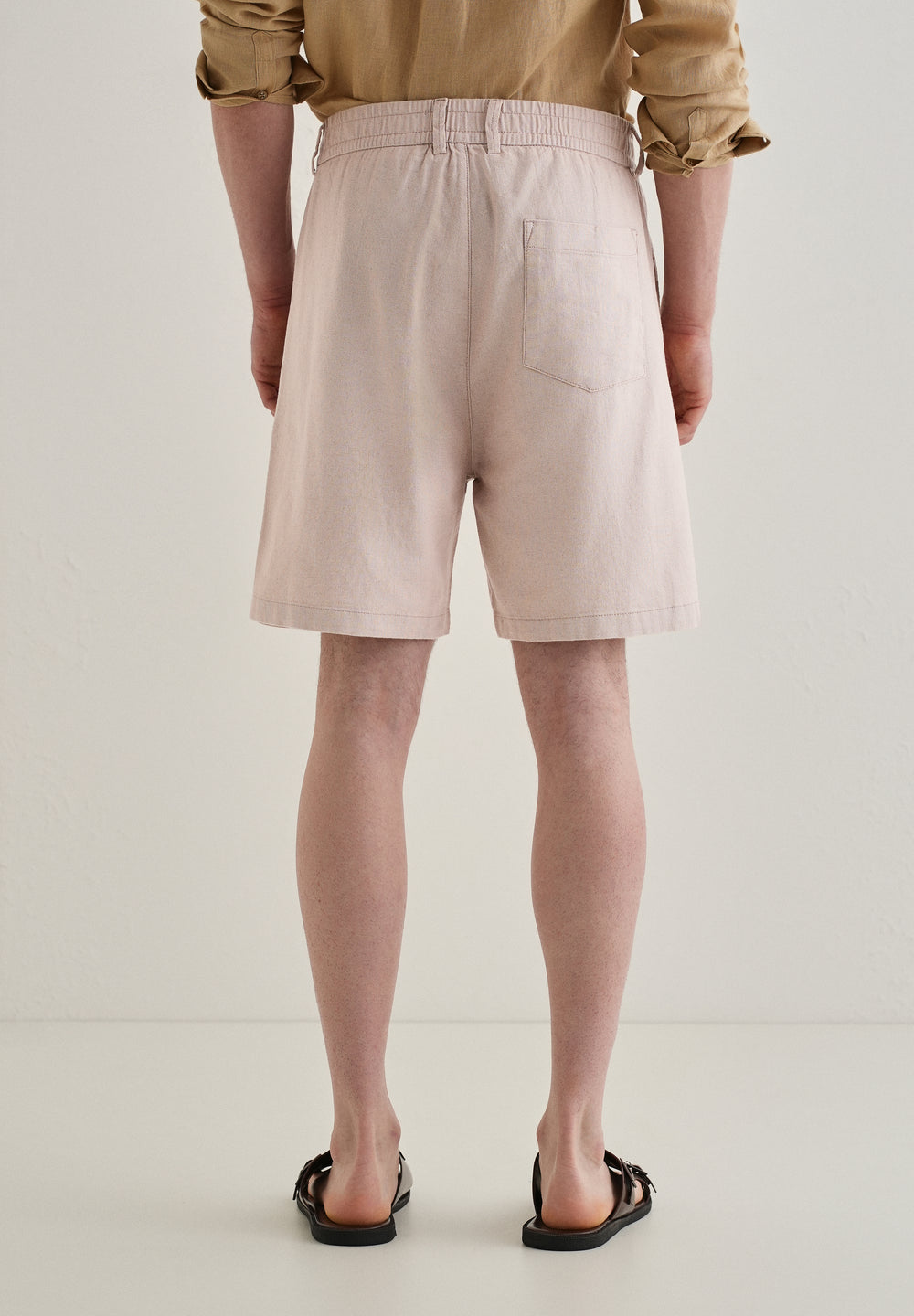Tan Beige Linen Shorts