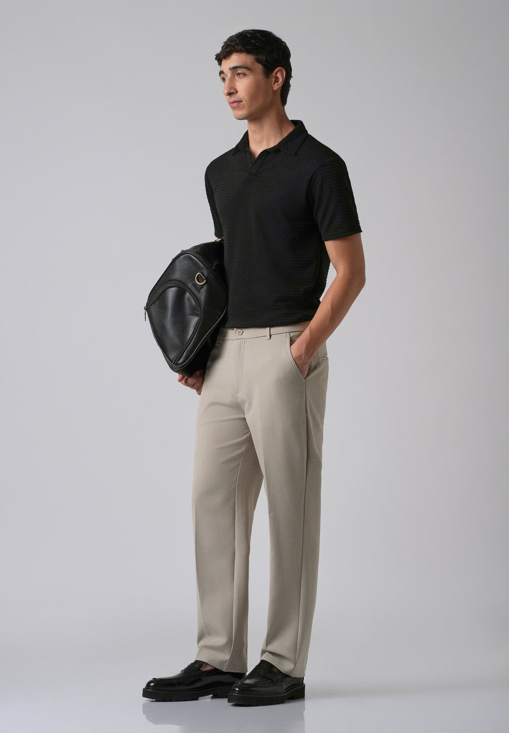Tan Beige Relaxed Fit Trousers