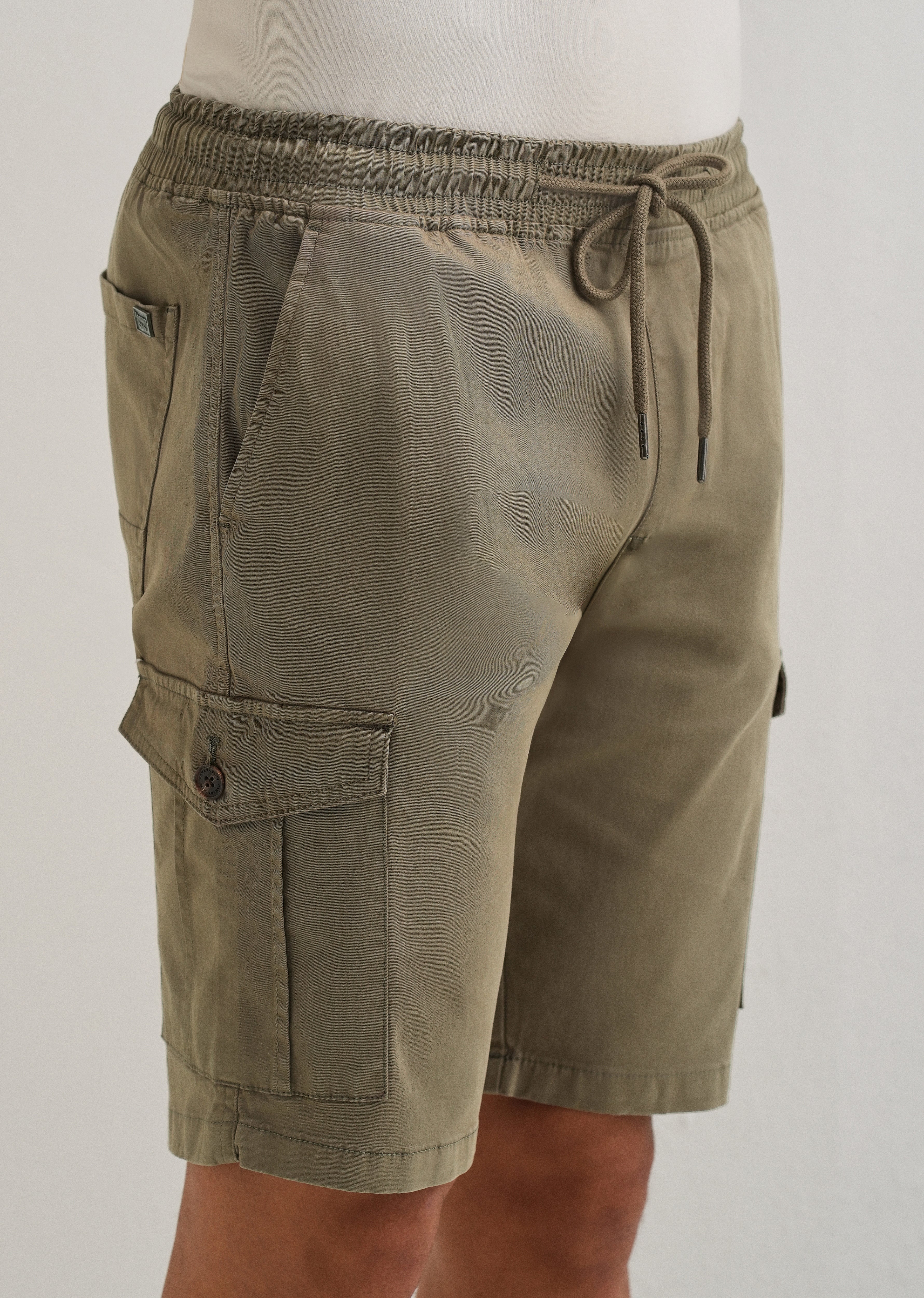 Tan Brown Cotton Cargo shorts