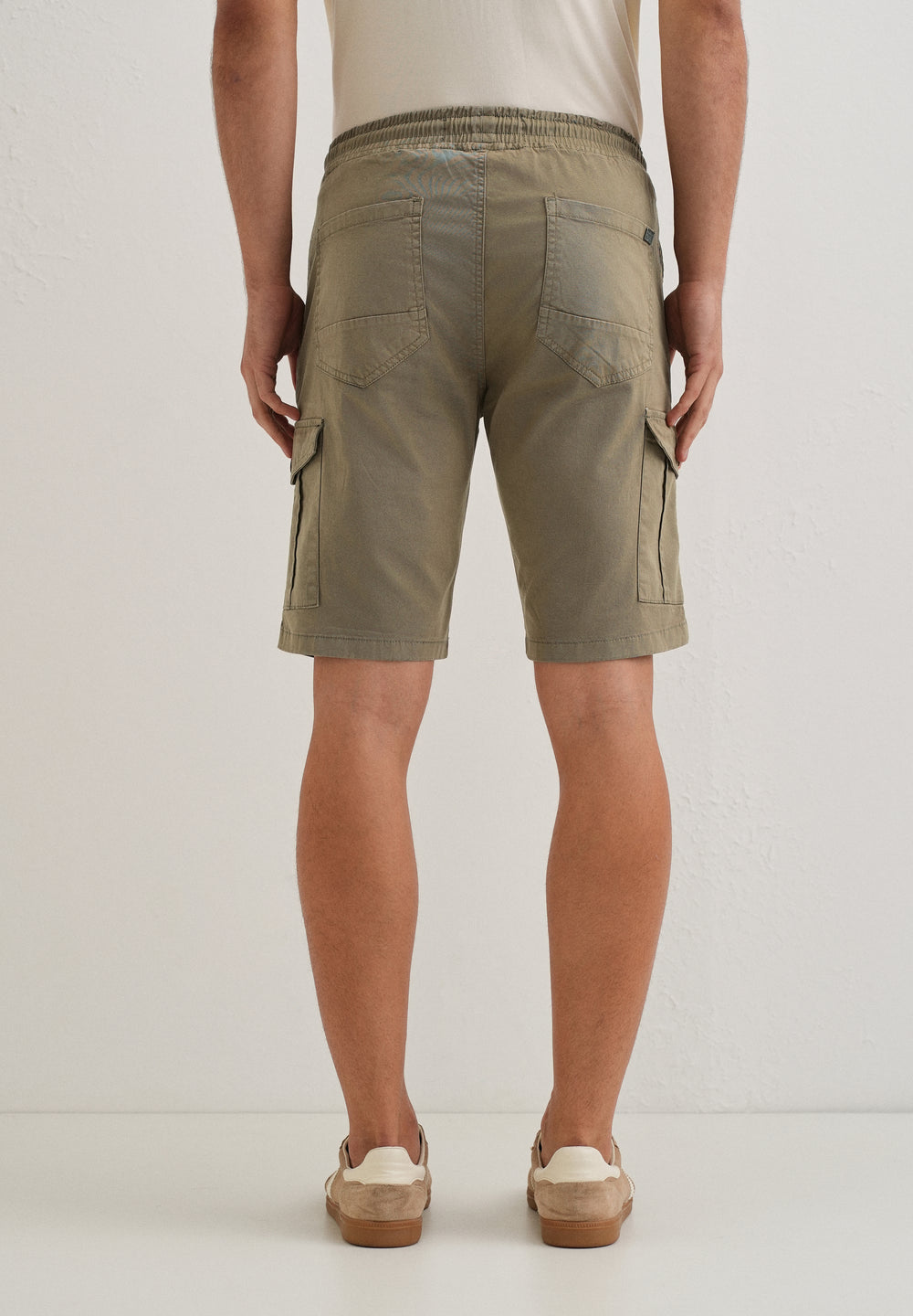 Tan Brown Cotton Cargo shorts