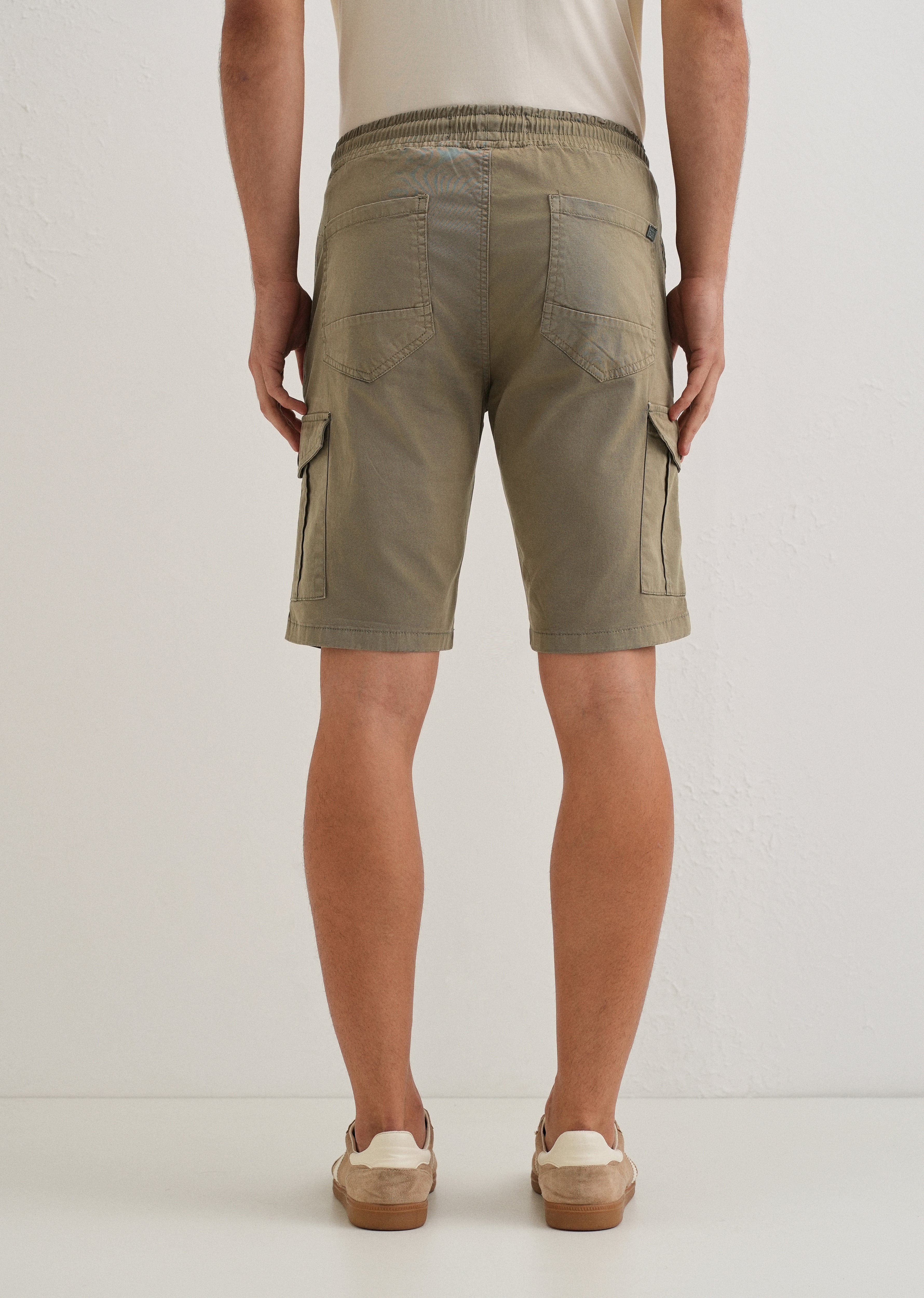Tan Brown Cotton Cargo shorts