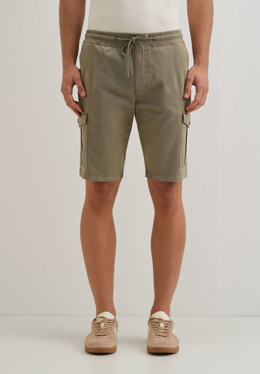 Tan Brown Cotton Cargo shorts