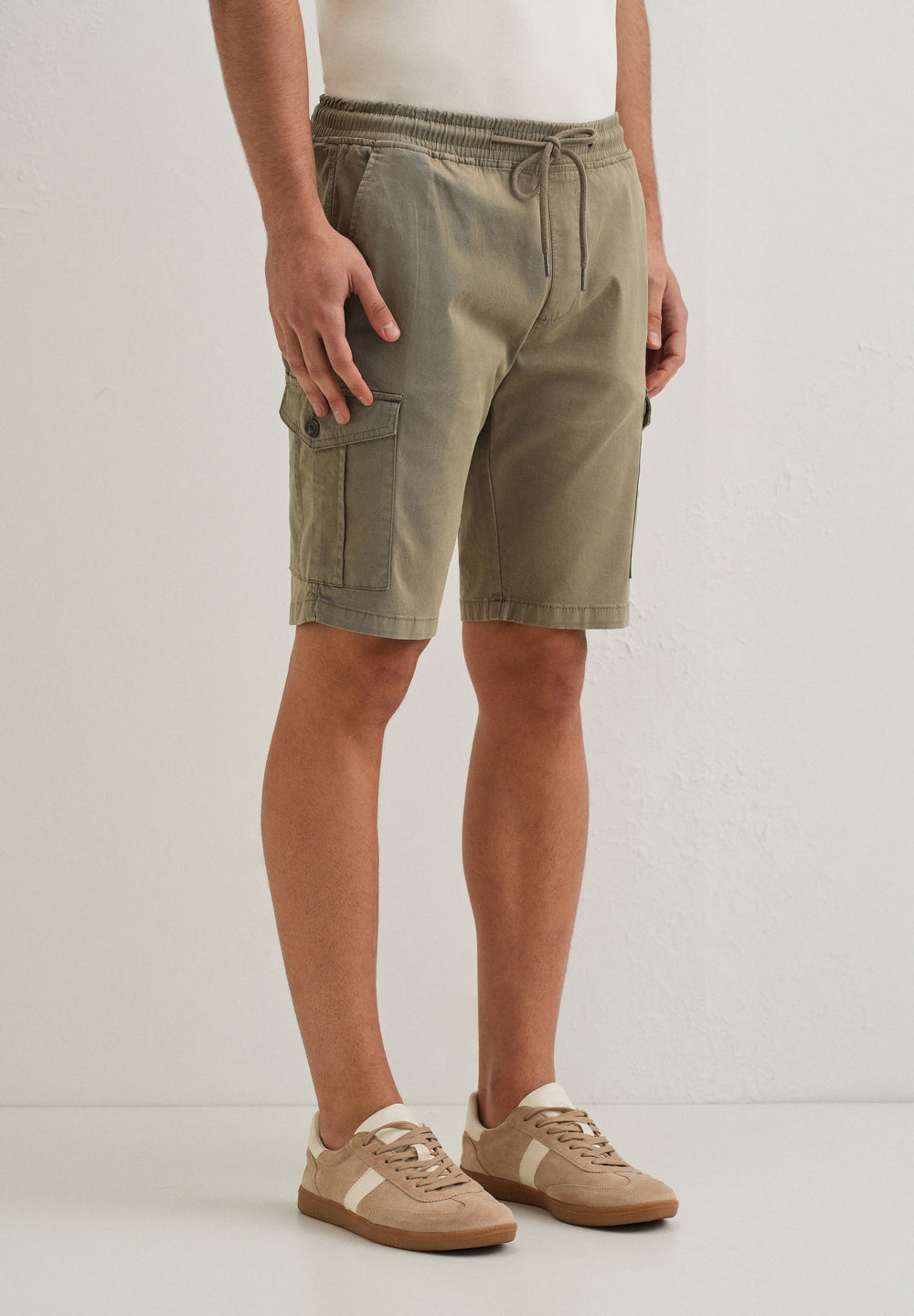 Tan Brown Cotton Cargo shorts