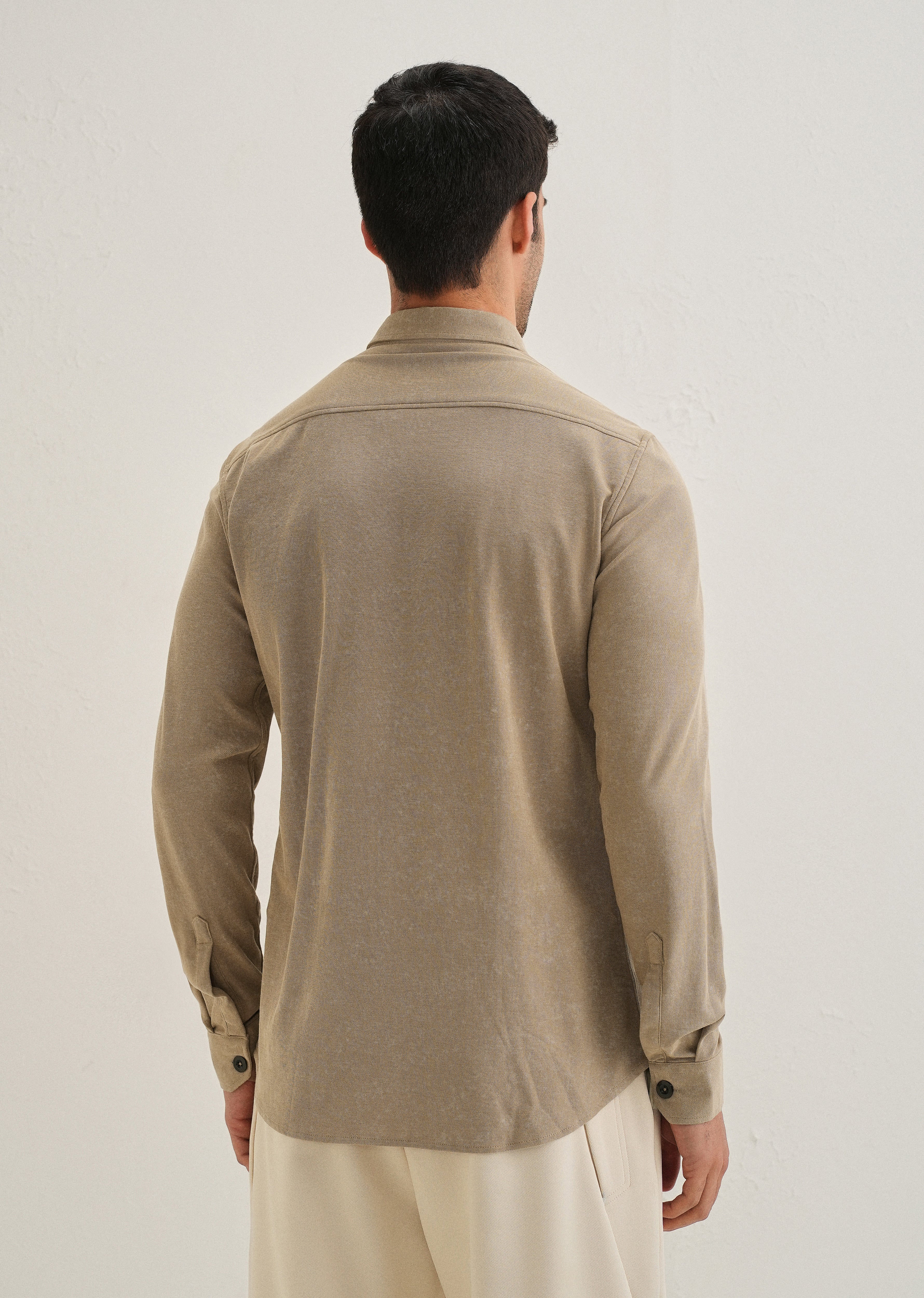 Tan Brown Knitted Shirt