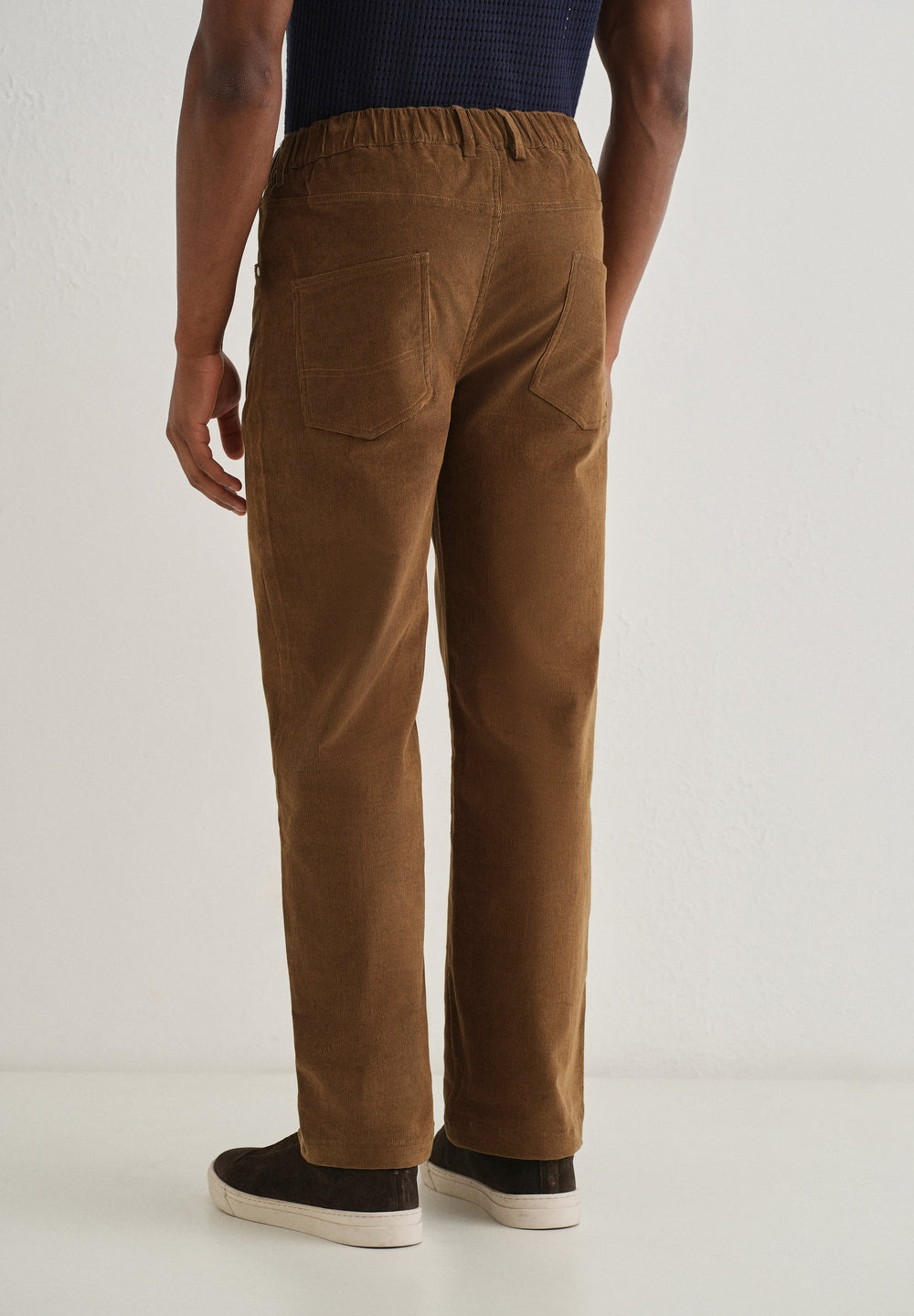 Brown Semi-Elasticated Corduroy Pant