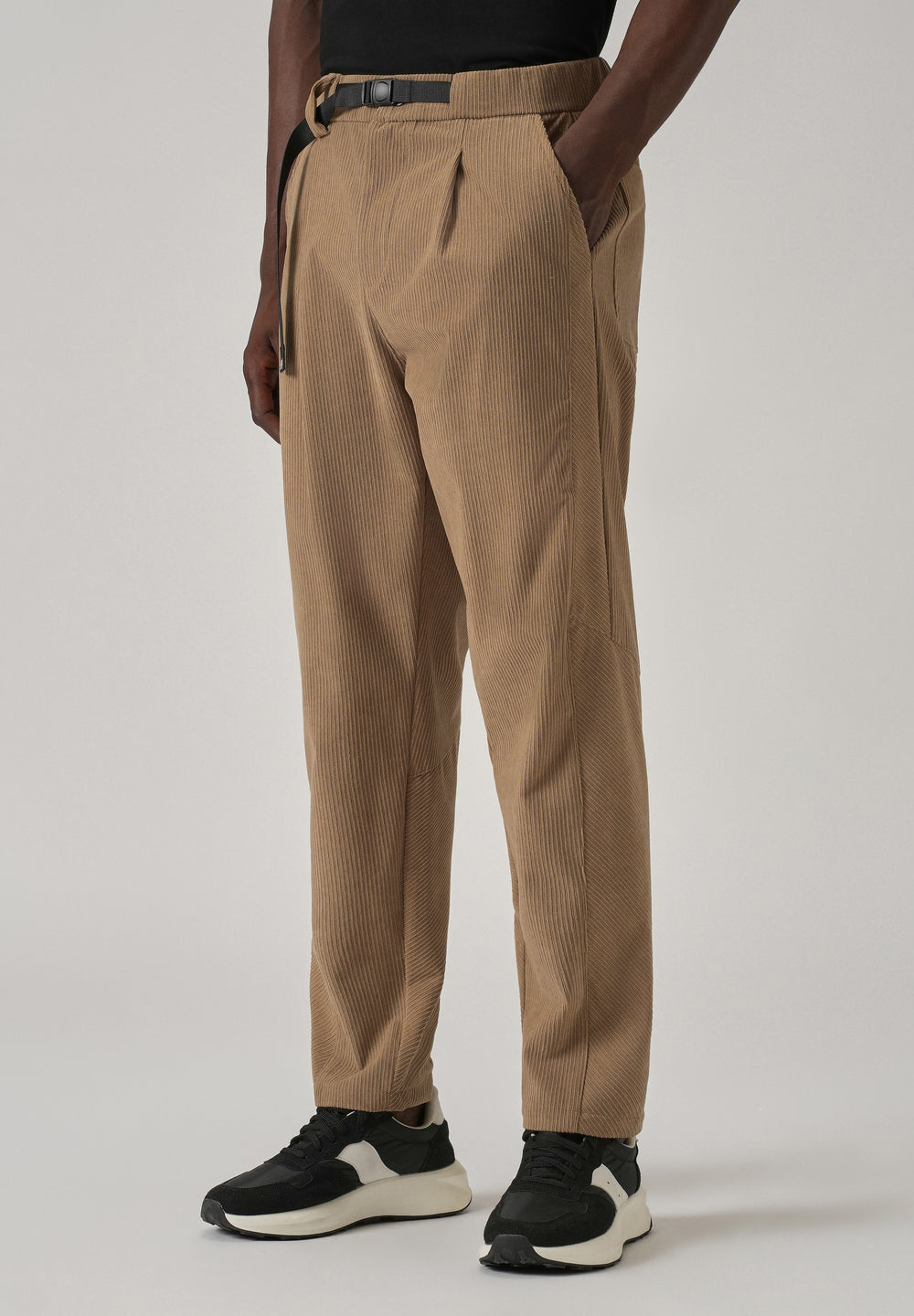 Tan Corduroy Belted Pant