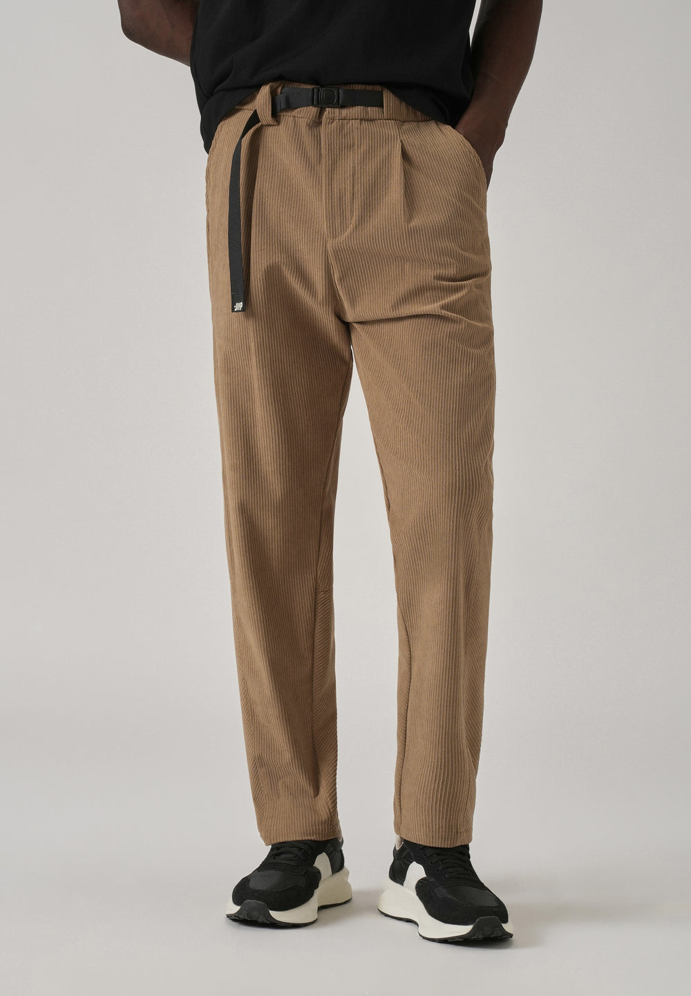 Tan Corduroy Belted Pant