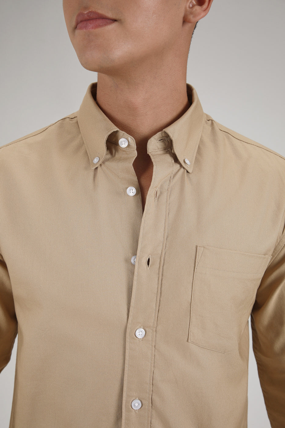 Tan Cotton Oxford Shirt