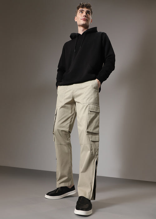 Light Olive Zipper Cargo Pant