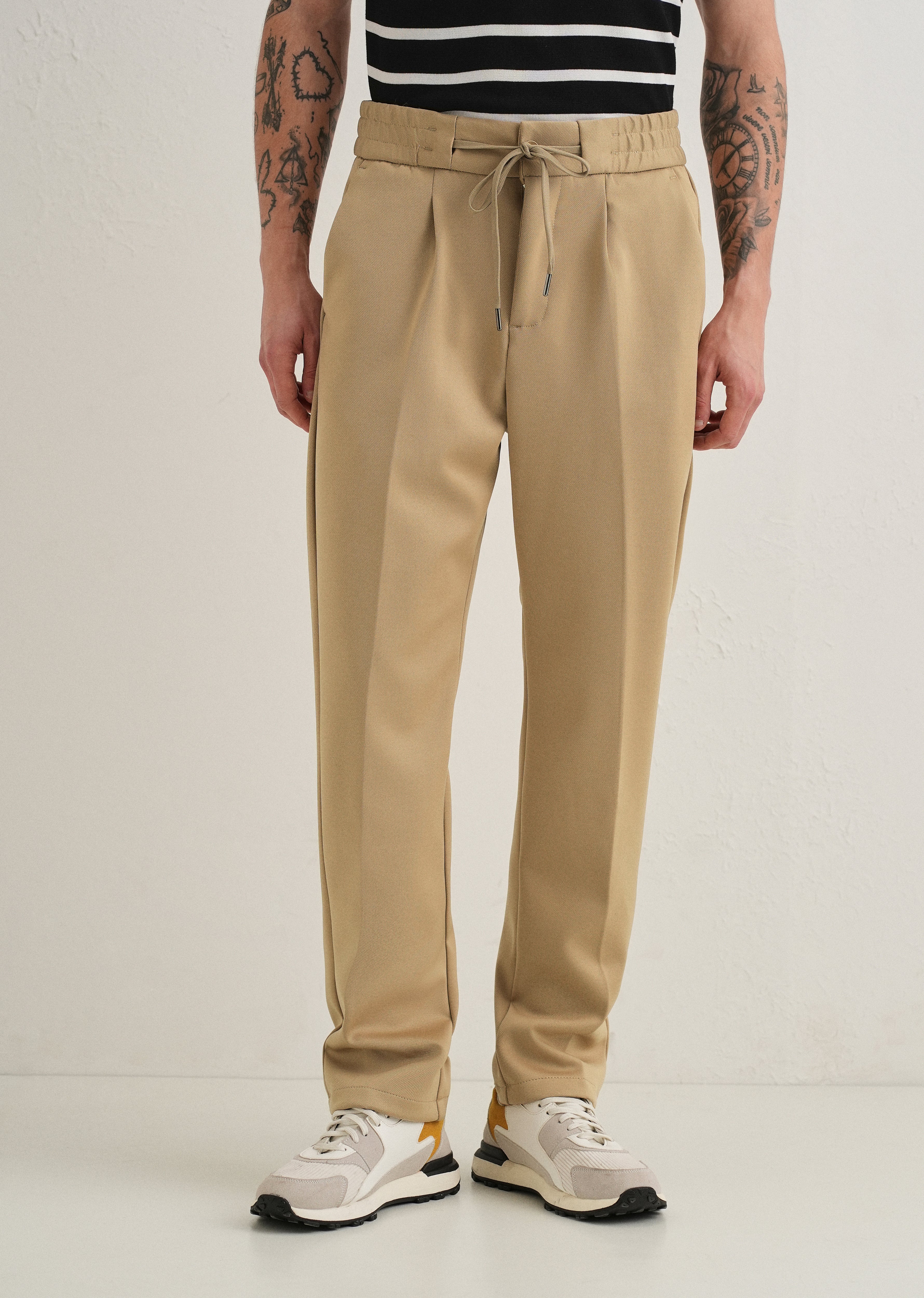 Tan Drawstring Trousers