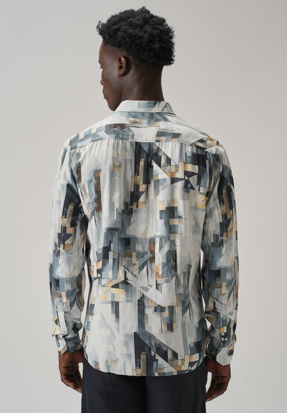 Tan Geometric Printed Shirt