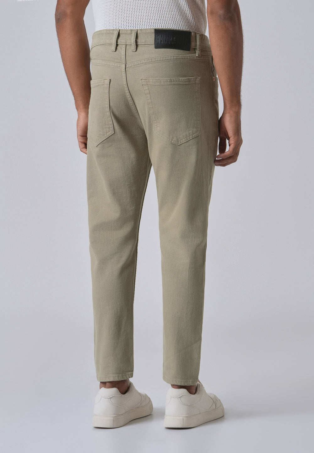 Tan Green Carrot Fit Denim