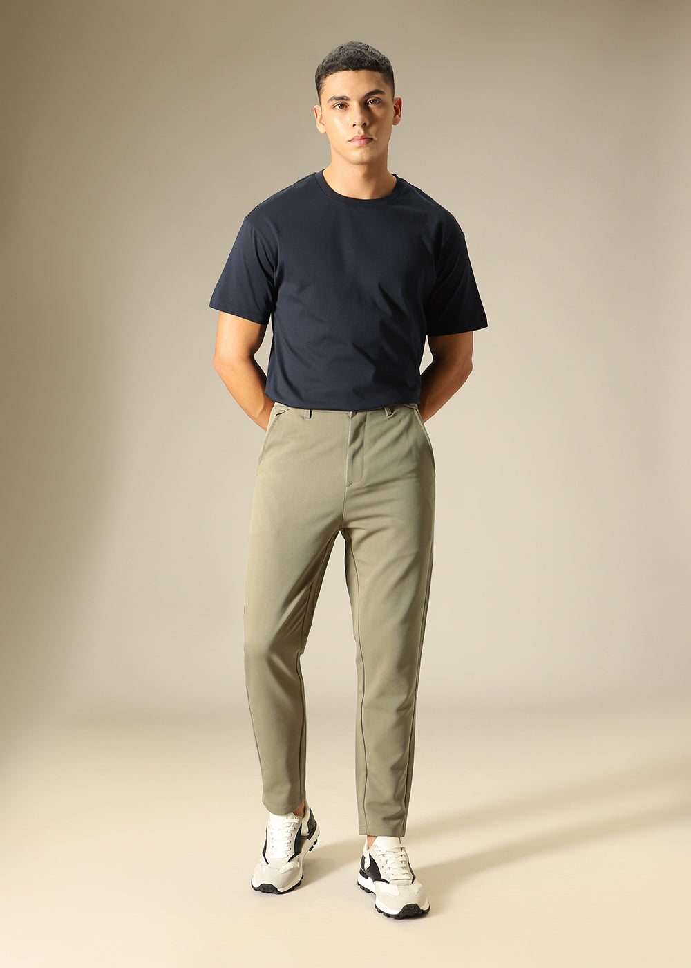 Tan Green Regular Fit Trouser