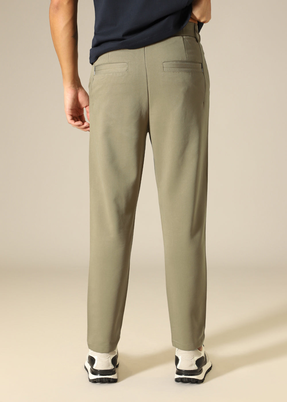 Tan Green Regular Fit Trouser