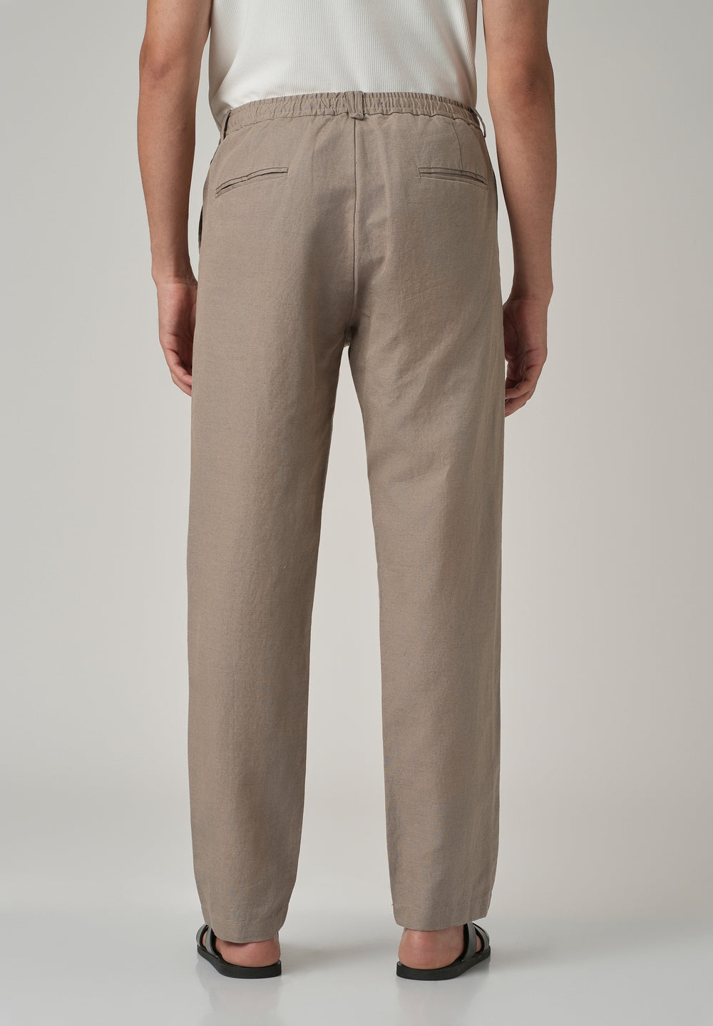 Tan Linen Relaxed Fit Trouser