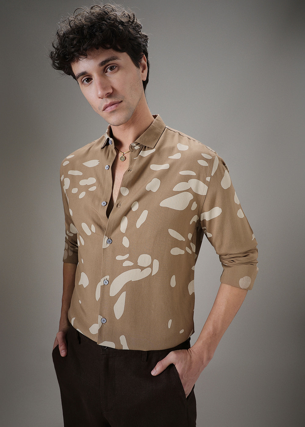 Tan Printed Shirt