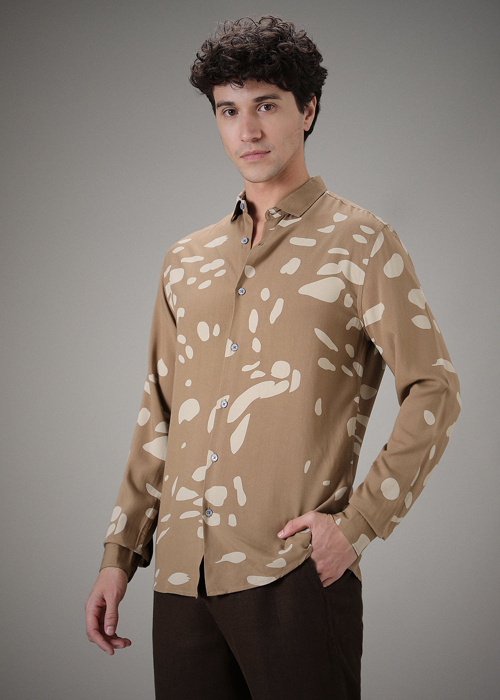 Tan Printed Shirt