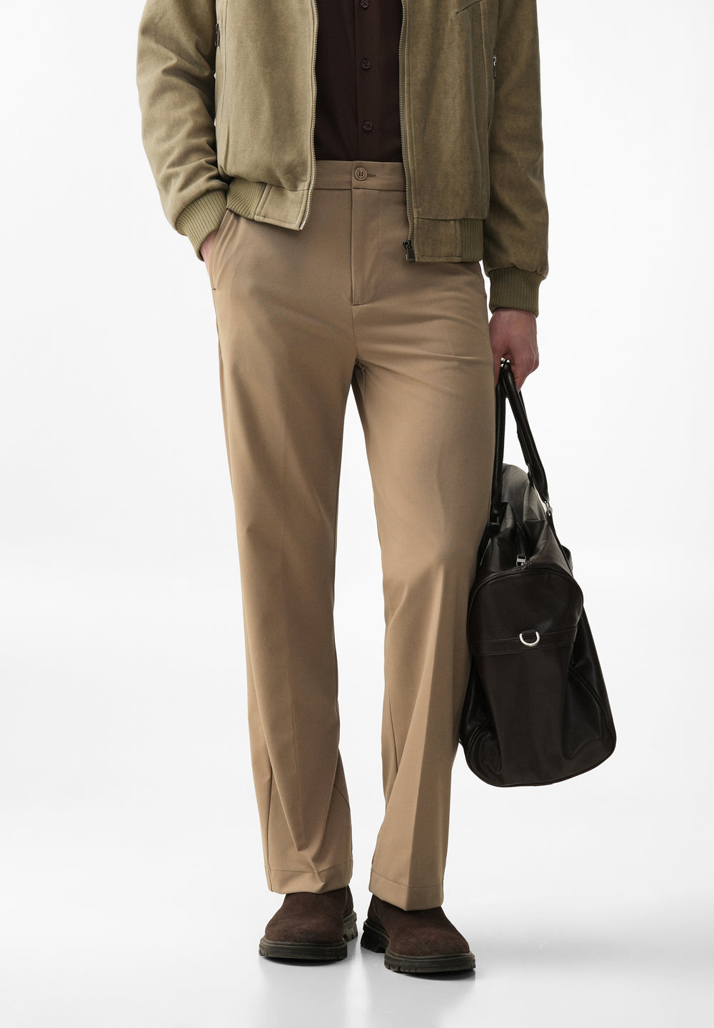 Tan Regular Fit Trouser