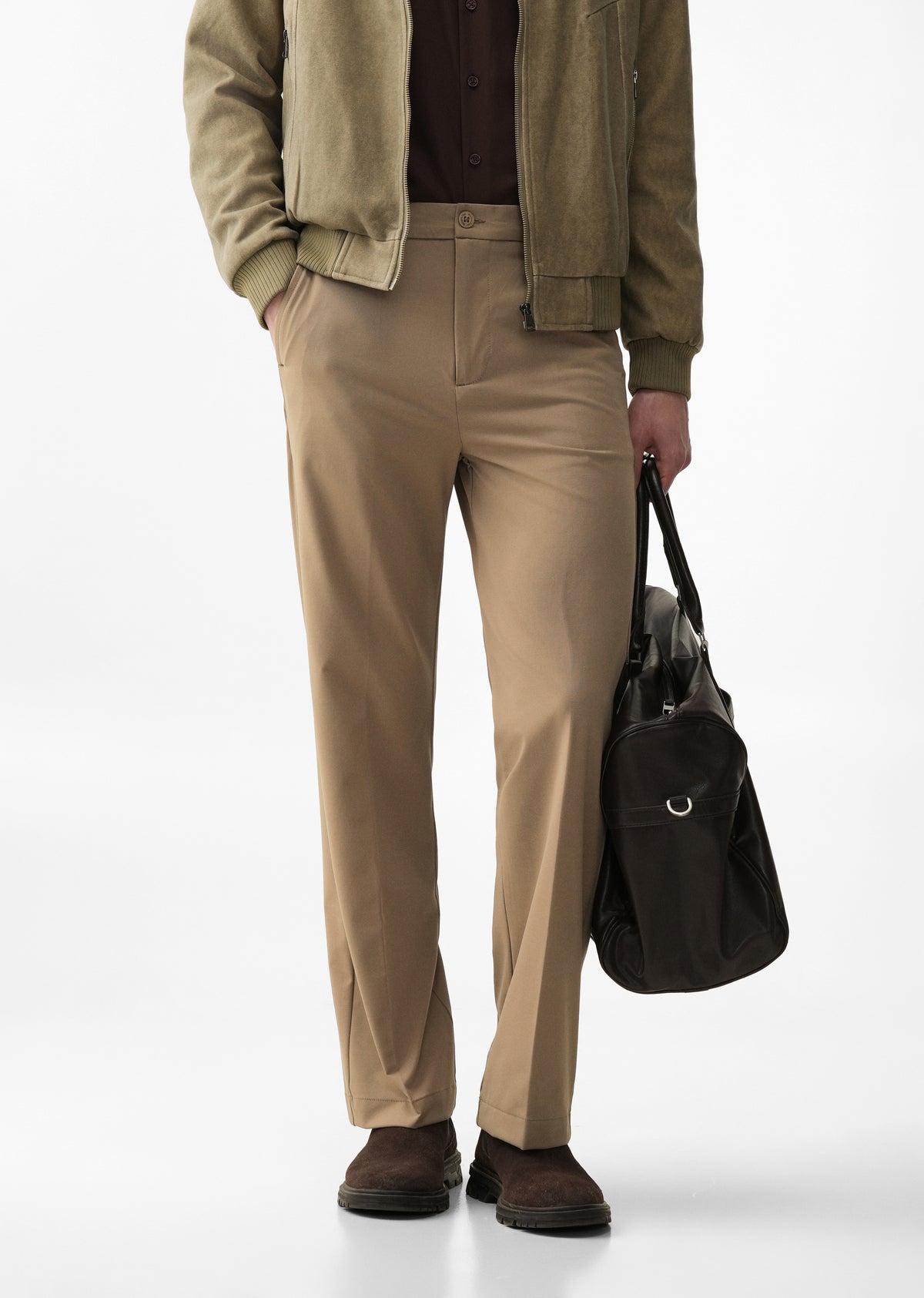 Tan Regular Fit Trouser
